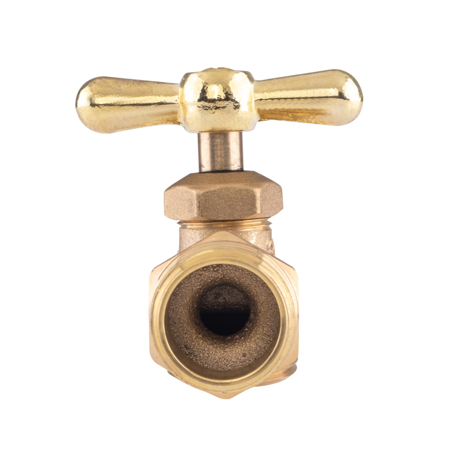 Hausen 3/4-inch MIP x 3/4-inch MHT Brass Hose Bibb Valve with Tee Handle Shutoff, 1-Pack