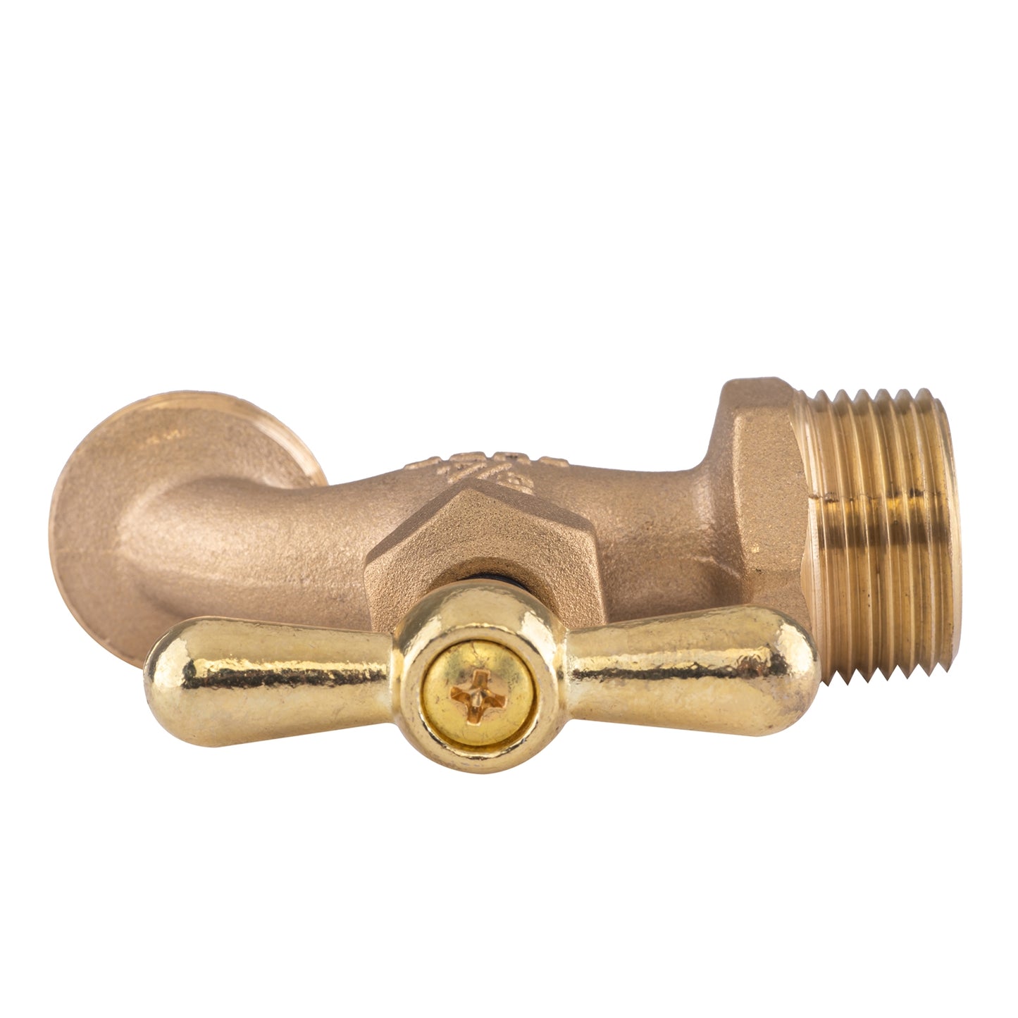 Hausen 3/4-inch MIP x 3/4-inch MHT Brass Hose Bibb Valve with Tee Handle Shutoff, 1-Pack