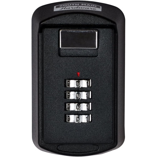 South Main Hardware Wall-Mounted Key Storage Box with Resettable Combination, Black