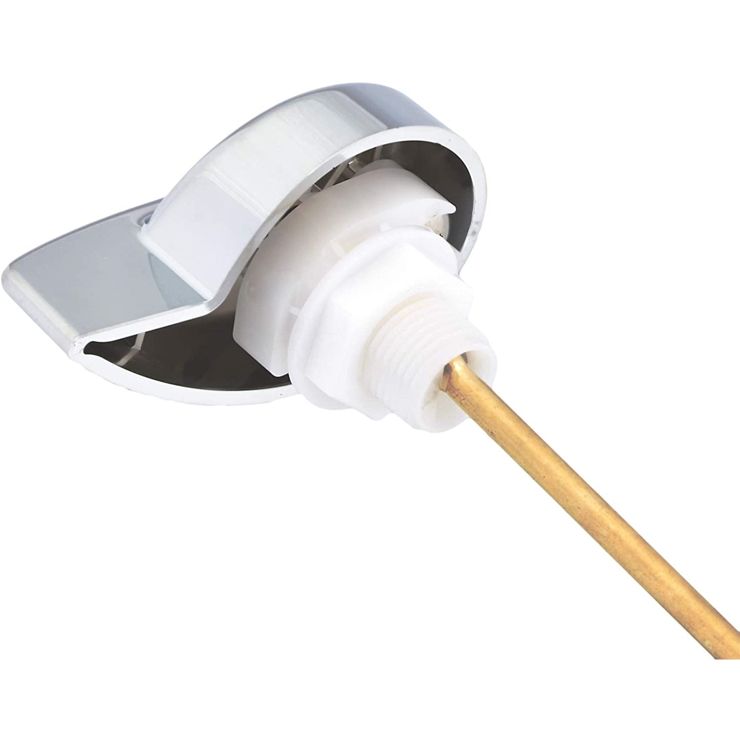 Hausen Modern Universal Left-Side Mount Brass and Plastic Toilet Lever, Chrome, 1-Pack