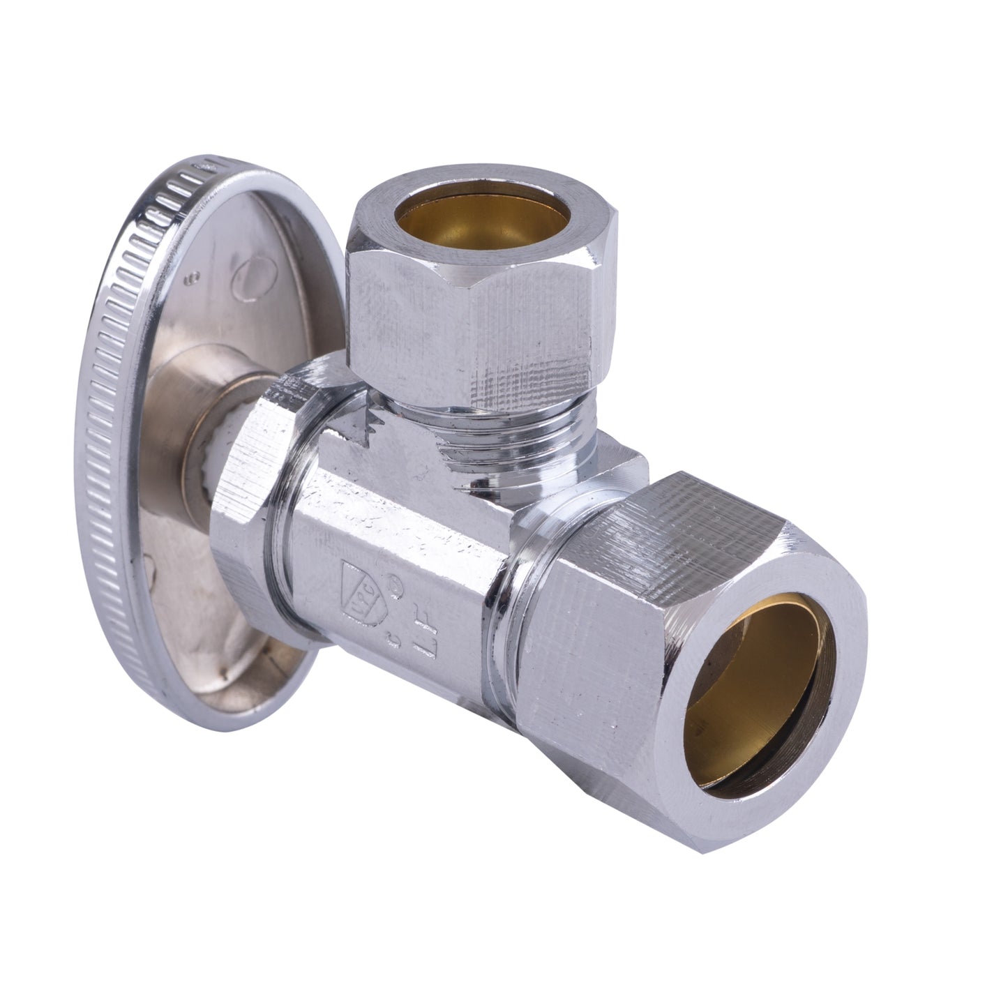 Hausen 1/2-inch Nominal Compression Inlet x 1/2-inch O.D. Compression Outlet Multi-Turn Angle Water Stop, 1-Pack