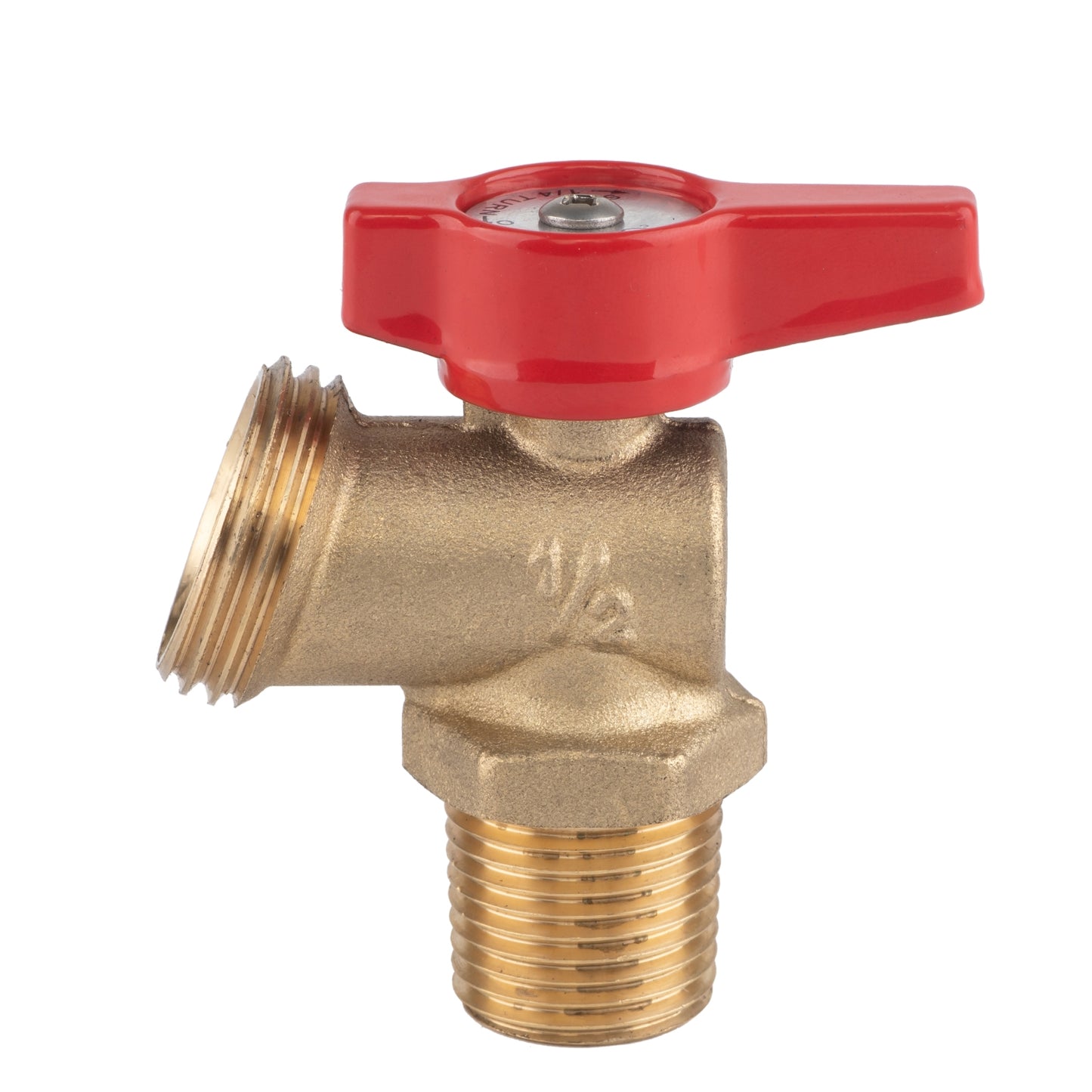 Hausen 1/2-inch MIP or 1/2-inch Sweat x 3/4-inch MHT Brass Boiler Drain Valve with Lever Handle, 1-Pack