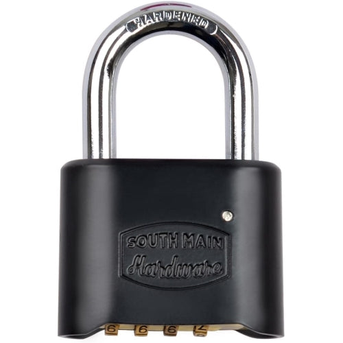 South Main Hardware Resettable Die-Cast Padlock, Black