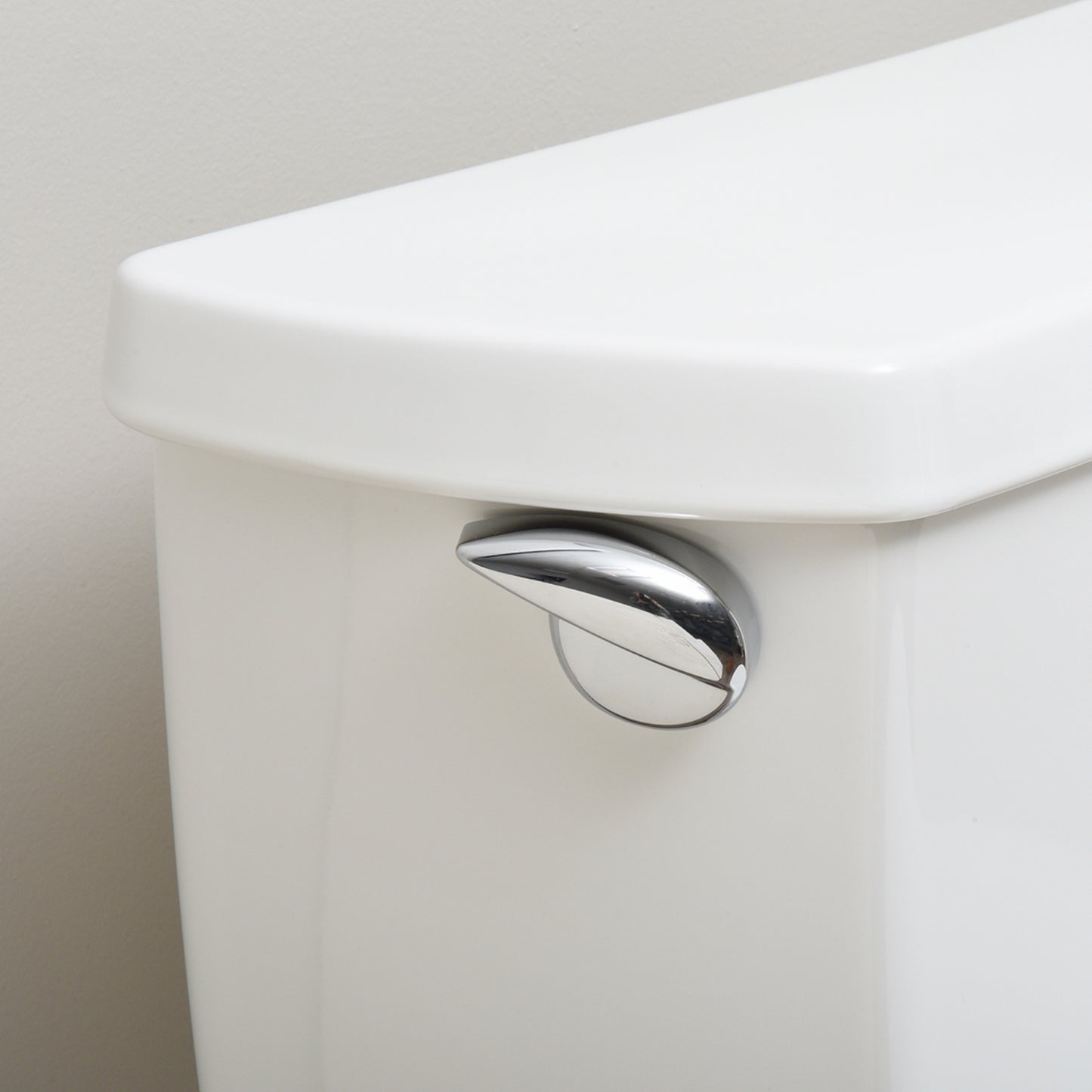 Hausen Modern Universal Left-Side Mount Brass and Plastic Toilet Lever, Chrome, 1-Pack