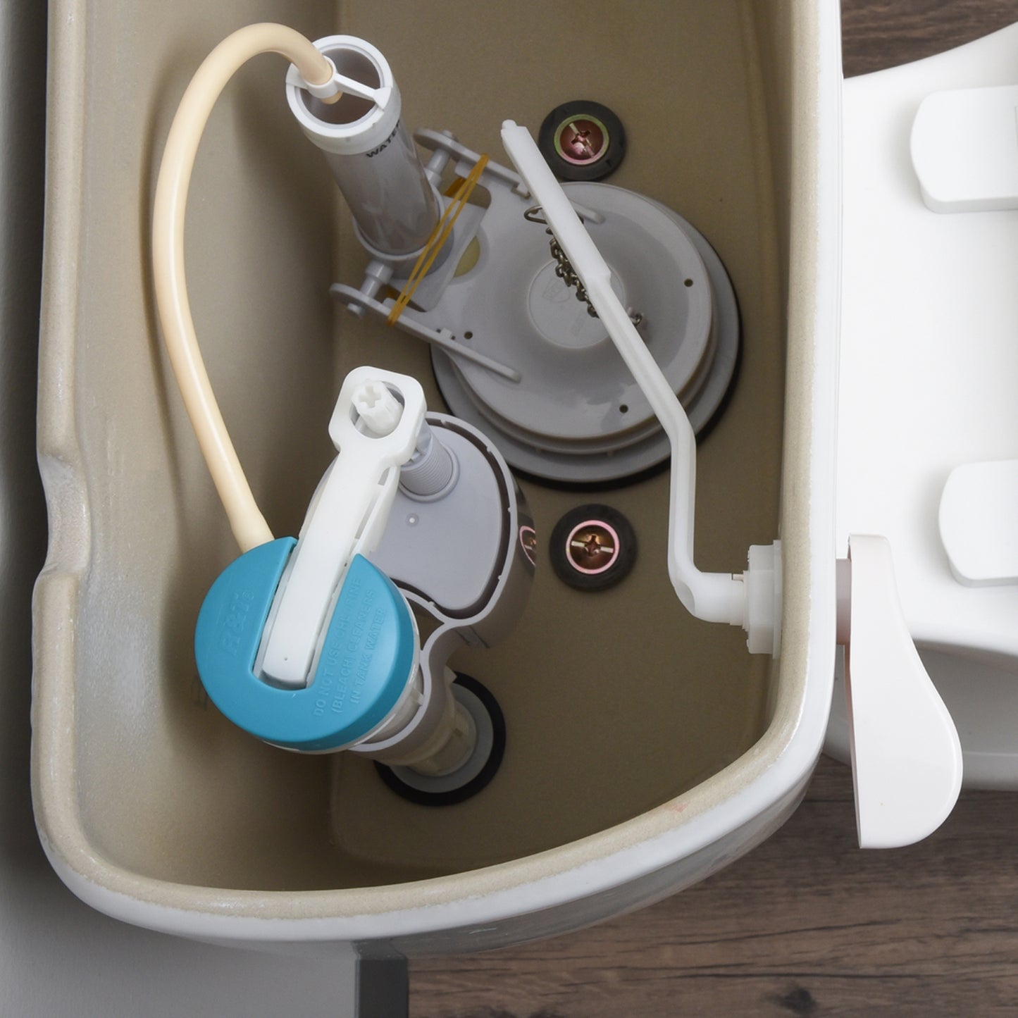 Hausen Universal Economy Toilet Lever, White, 1-Pack, Left-Front Side Mount