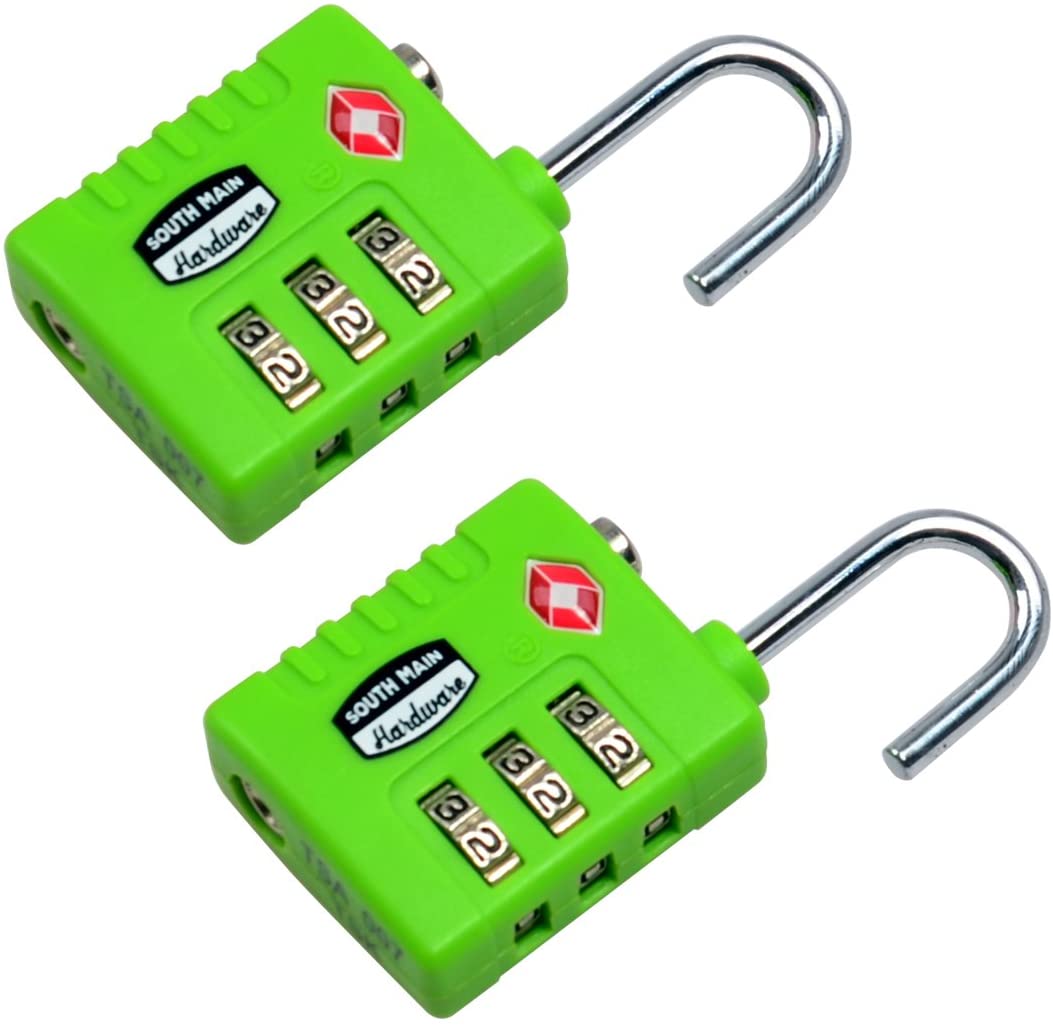 South Main Hardware TSA-Accepted Resettable Luggage Lock, 2-Pack