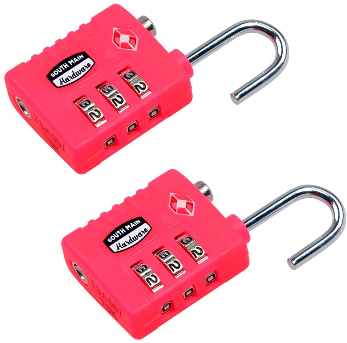 South Main Hardware TSA-Accepted Resettable Luggage Lock, 2-Pack