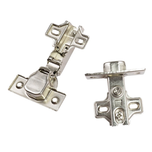 South Main Hardware 110-Degree Full Overlay 35mm Euro Cabinet Hinge, Nickel Plated Finish, 5-Pairs