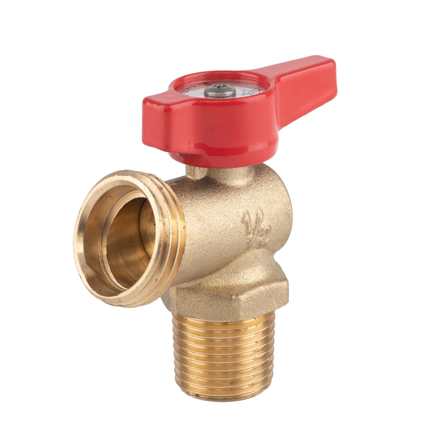 Hausen 1/2-inch MIP or 1/2-inch Sweat x 3/4-inch MHT Brass Boiler Drain Valve with Lever Handle, 1-Pack
