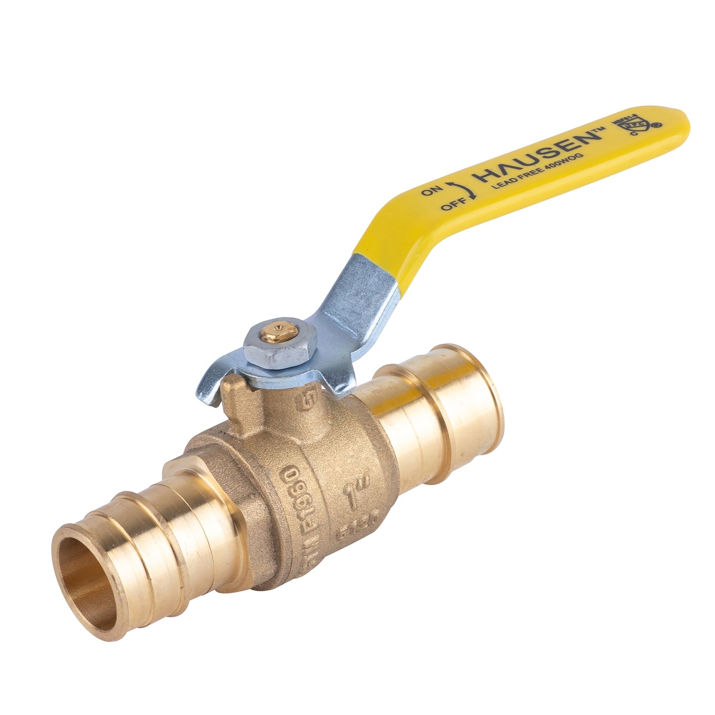 Hausen 1-inch PEX Standard Port Brass Ball Valve with PEX Expansion Connection, 1-Pack