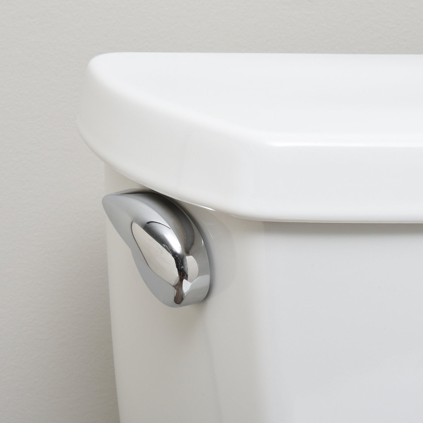 Hausen Modern Universal Left-Side Mount Brass and Plastic Toilet Lever, Chrome, 1-Pack