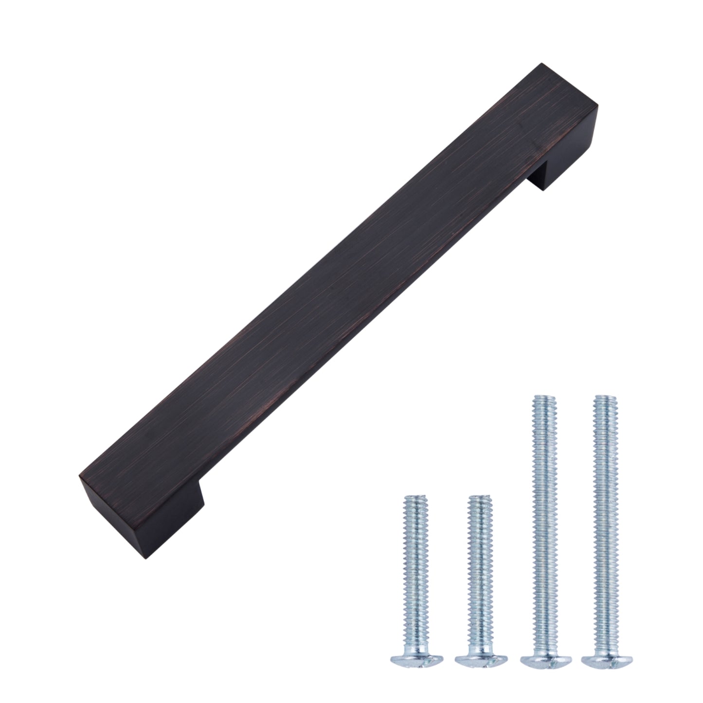 South Main Hardware Short Modern Cabinet Handle, 7.68" Length (6.4" Hole Center), Oil Rubbed Bronze, 10-Pack