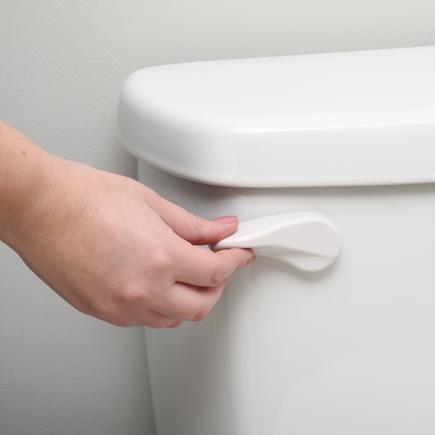 Hausen Universal Economy Toilet Lever, White, 1-Pack, Left-Front Side Mount