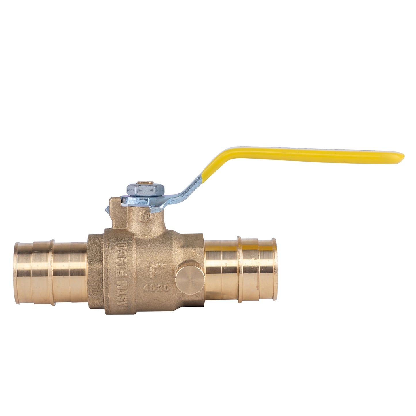 Hausen 1-inch PEX Standard Port Brass Ball Valve with Drain, 1-Pack