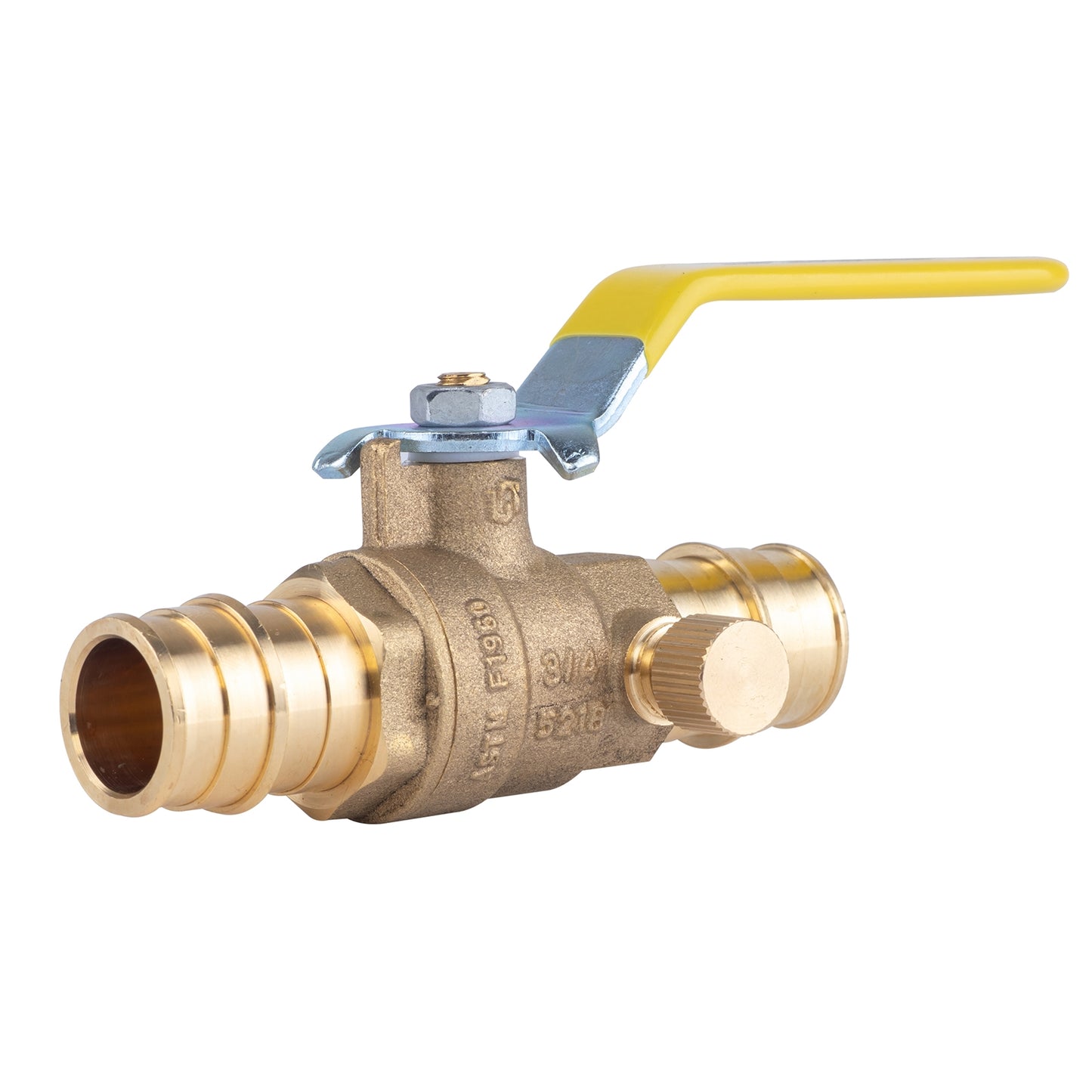 Hausen 3/4-inch PEX Standard Port Brass Ball Valve with Drain, 1-Pack