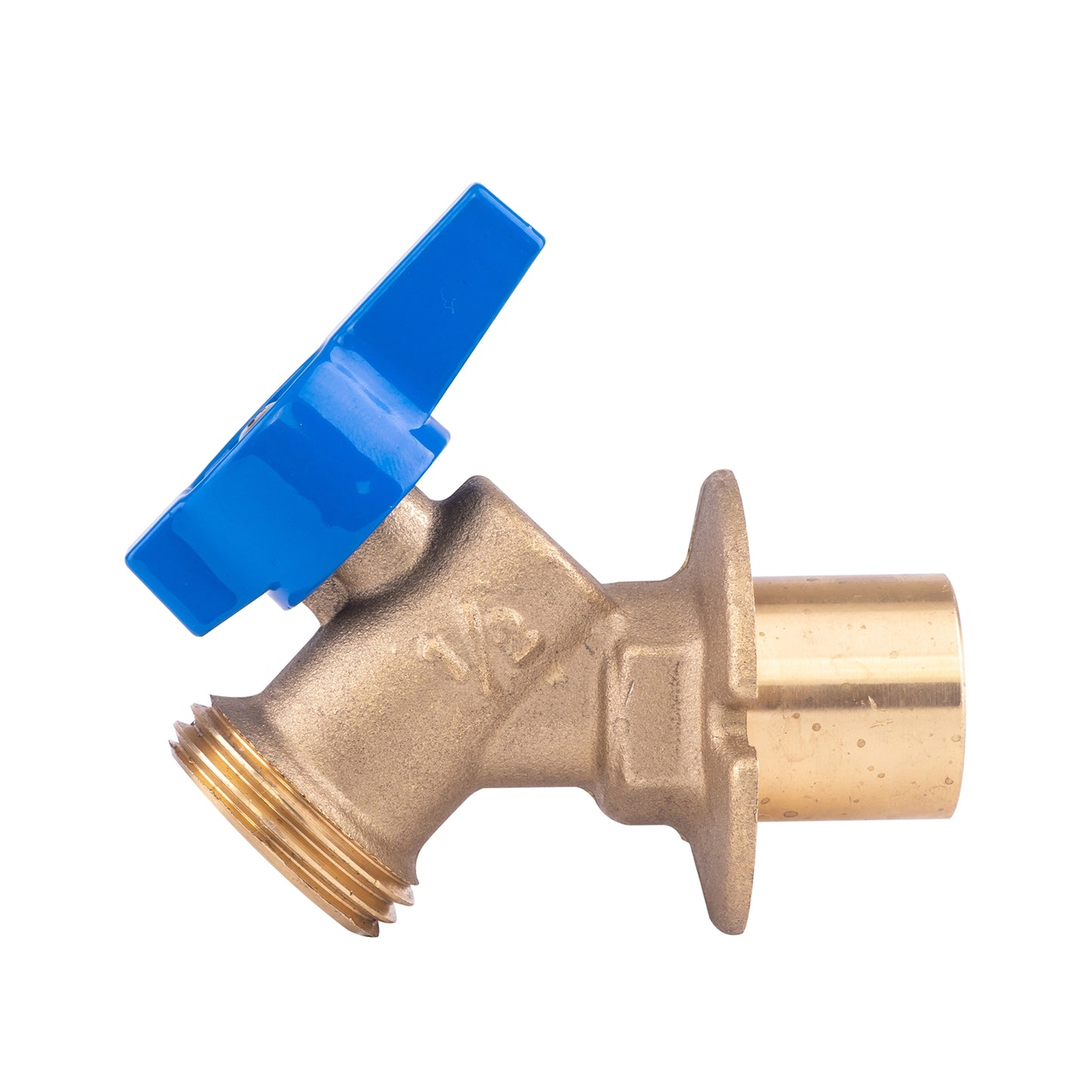 Hausen 1/2-inch or 3/4-inch Spigot Sweat x 3/4-inch MHT Brass Sillcock Valve with 1/4-Turn Lever Handle Shutoff, 1-Pack