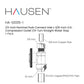 Hausen 1/2-inch Nominal Push Connect Inlet x 3/8-inch O.D. Compression Outlet 1/4-Turn Straight Water Stop, 1-Pack