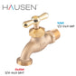 Hausen 1/2-inch MIP (Male Iron Pipe) x 3/4-inch MHT (Male Hose Thread) Brass No-Kink Angled Hose Bibb Valve with Tee Handle Shutoff; cUPC Certified, Compatible with Standard Garden Hoses, 5-pack