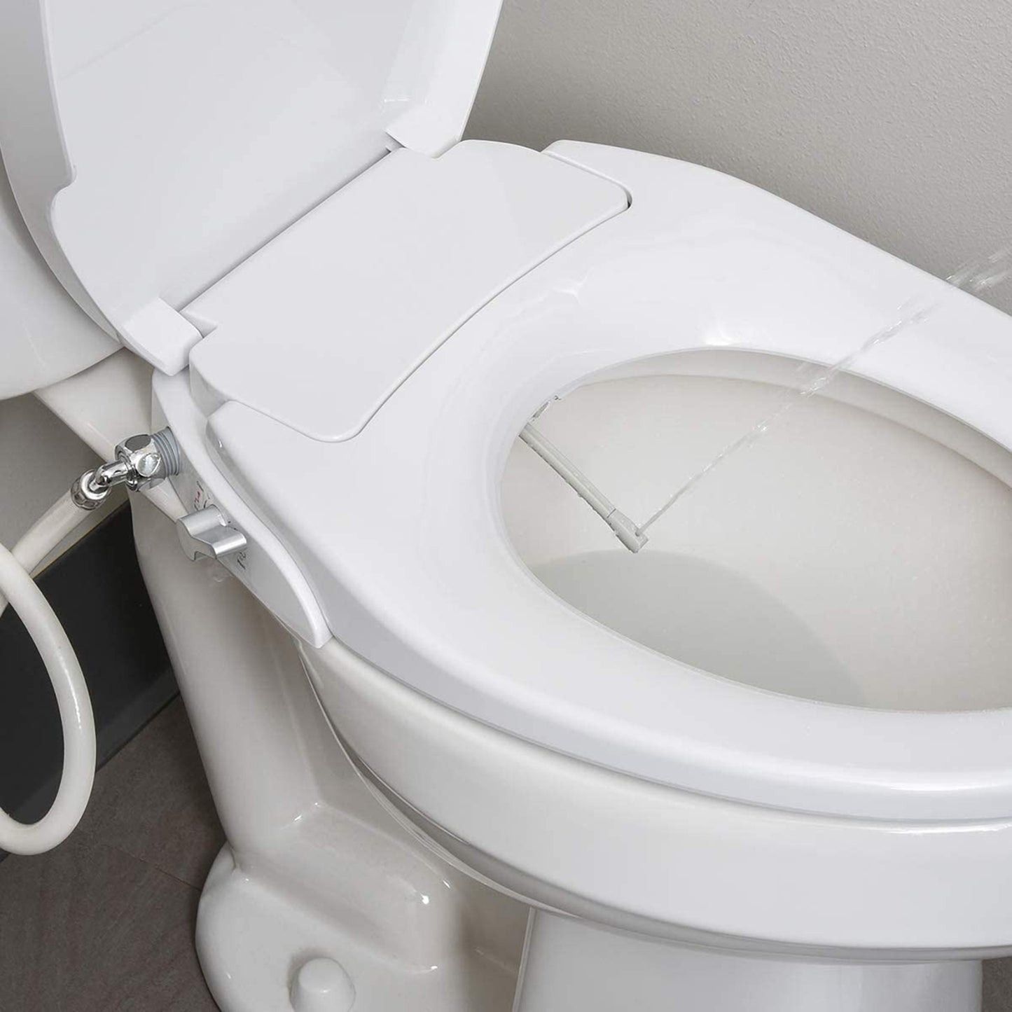 Hausen Non-Electric Bidet Toilet Seat, Round, White
