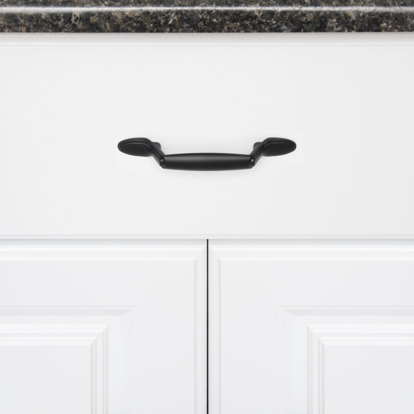 South Main Hardware Spoon Foot Cabinet Handle, 5.12" Length (3" Hole Center), Flat Black, 10-Pack
