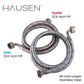 Hausen 3/4-inch FIP (Female Iron Pipe) x 3/4-inch FIP (Female Iron Pipe) x 48-inch (4-Feet) Length Stainless Steel Washing Machine Water Supply Connector with Elbow; For Cold & Hot Water Connections, 1-Pack