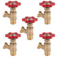 Hausen 1/2-inch MIP (Male Iron Pipe) or 1/2-inch Sweat x 3/4-inch MHT (Male Hose Thread) Brass Boiler Drain Valve; cUPC Certified; Compatible with Boilers and Water Heaters, 5-Pack
