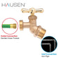 Hausen 3/4-inch MIP (Male Iron Pipe) x 3/4-inch MHT (Male Hose Thread) Brass Angled No-Kink Hose Bibb Valve with Tee Handle Shutoff; cUPC Certified, Compatible with Standard Garden Hoses, 10-pack