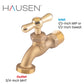 Hausen 1/2-inch MIP or 1/2-inch Sweat x 3/4-inch MHT Brass Hose Bibb Valve with Tee Handle Shutoff, 1-pack