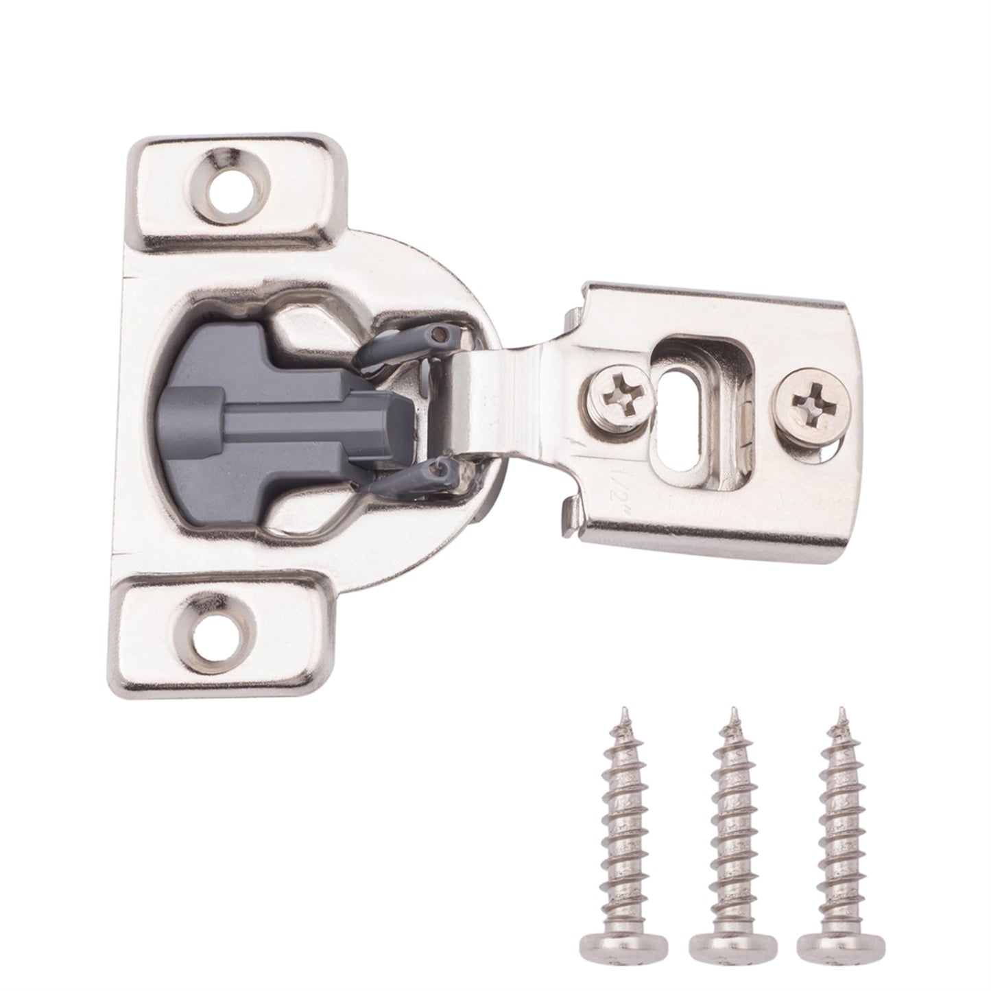 South Main Hardware 108 Degree Compact 1/2-inch Overlay Soft-Close Cabinet Hinge, 35mm Face Frame, Nickel Plated Finish, 5-Pairs