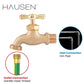 Hausen 1/2-inch MIP (Male Iron Pipe) x 3/4-inch MHT (Male Hose Thread) Brass No-Kink Angled Hose Bibb Valve with Tee Handle Shutoff; cUPC Certified, Compatible with Standard Garden Hoses, 5-pack
