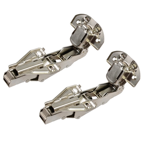South Main Hardware 165 Degree Adjustable Euro 35mm Face Frame Cabinet Hinge, Clip-On Mounting, Nickel Plated Finish,  1-Pair