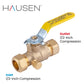 Hausen 1/2-inch Compression Standard Port Brass Ball Valve with Drain, 1-Pack