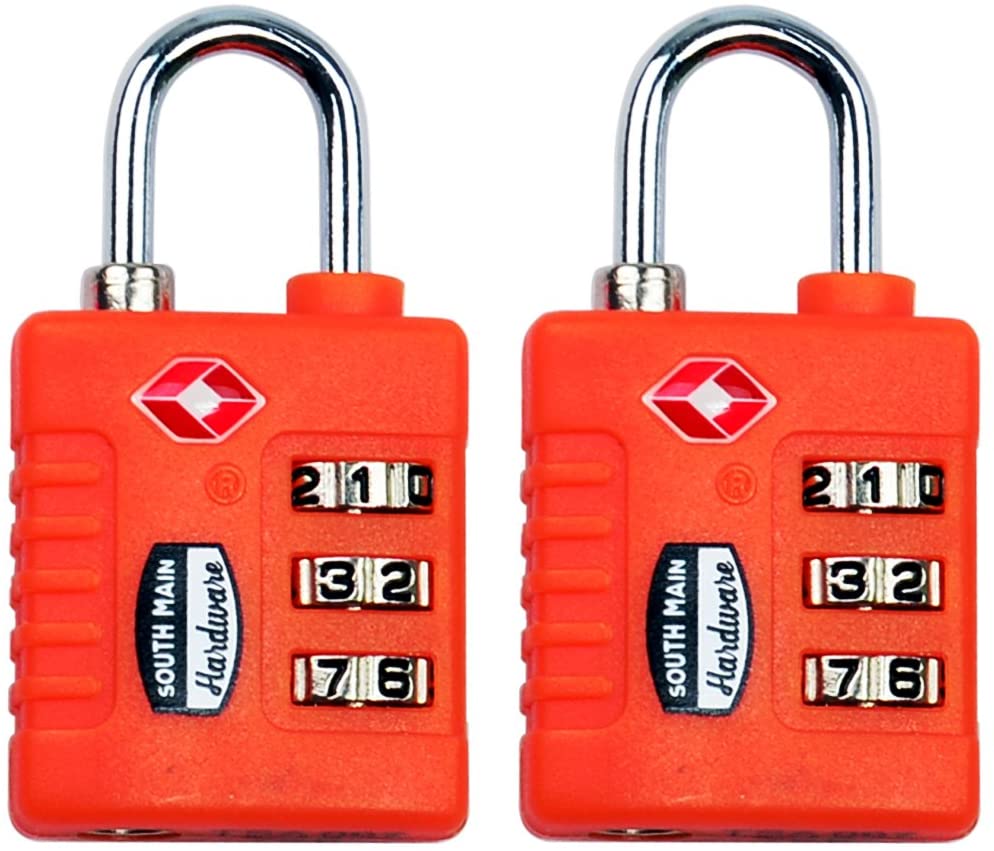 South Main Hardware TSA-Accepted Resettable Luggage Lock, 2-Pack