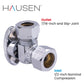 Hausen 1/2-inch Nominal Compression Inlet x 7/16-inch and 1/2-inch Slip-Joint Outlet 1/4-Turn Angle Water Stop, 1-Pack