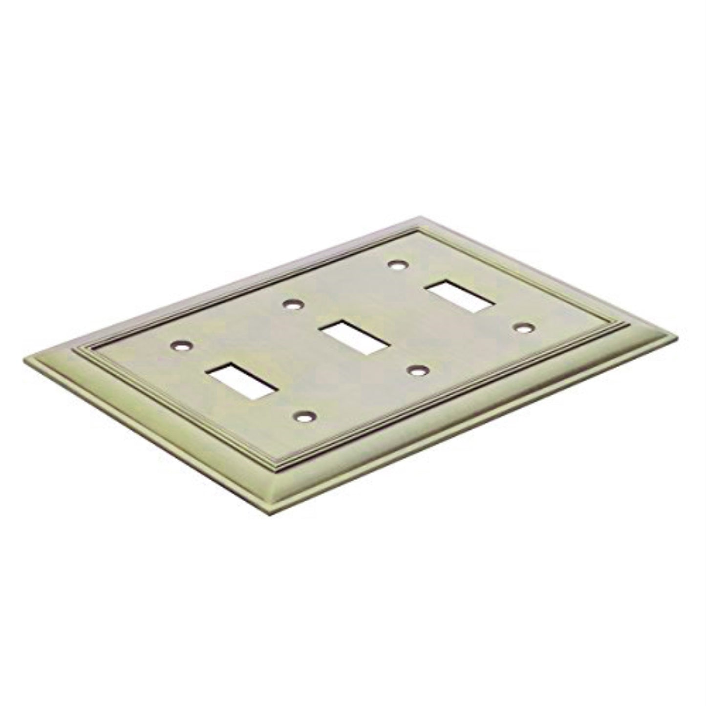 South Main Hardware Triple Toggle Wall Plate, Antique Brass, 1-Pack