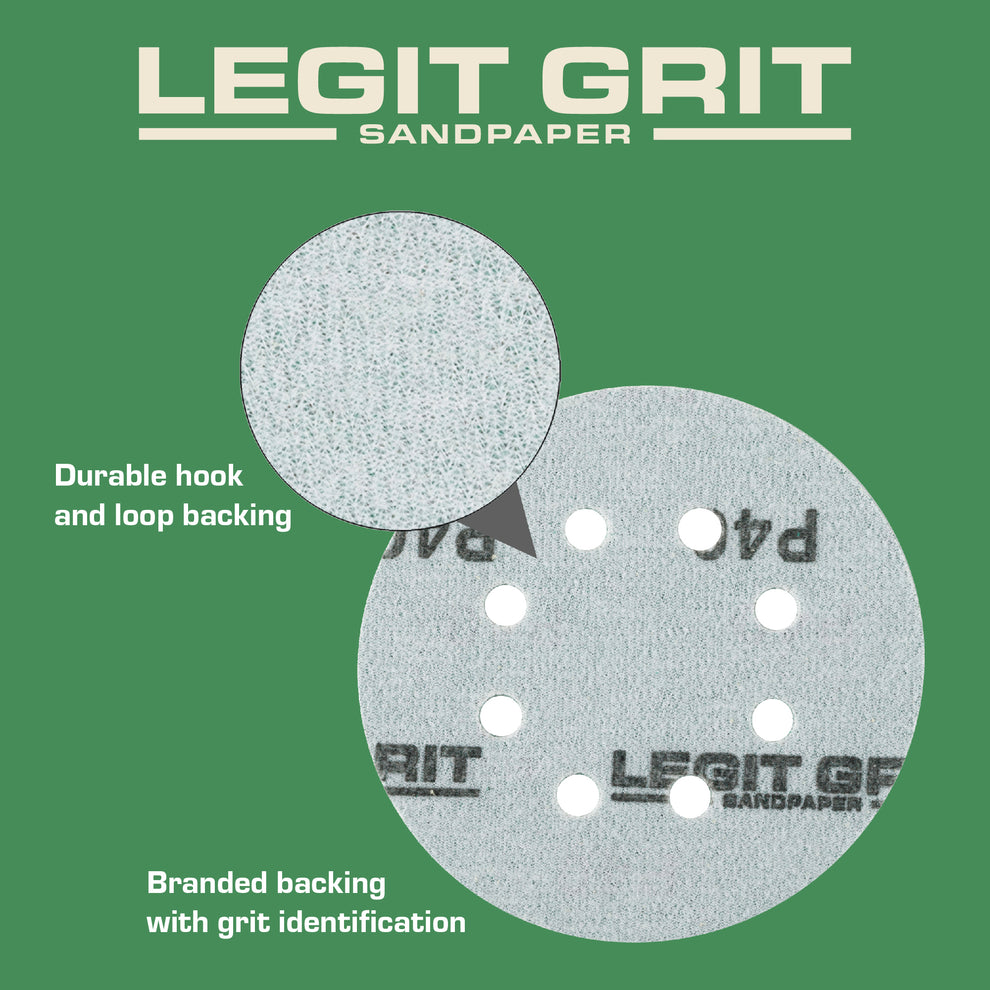 5-Inch 8-Hole Hook & Loop Sanding Discs, Mixed Grit, 50-Pack