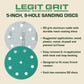 5-Inch 9-Hole Hook & Loop Sanding Discs, Mixed Grit, 50-Pack
