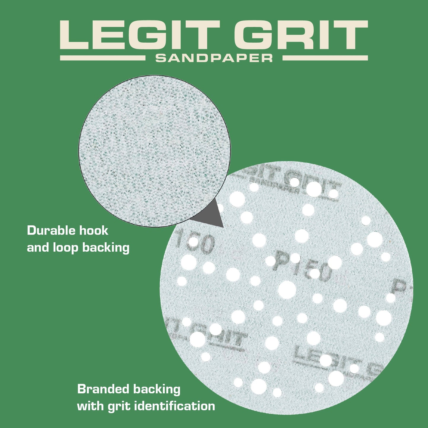 6-Inch 49-Hole Hook & Loop Sanding Discs, Single Grit, 50/100/150-Packs