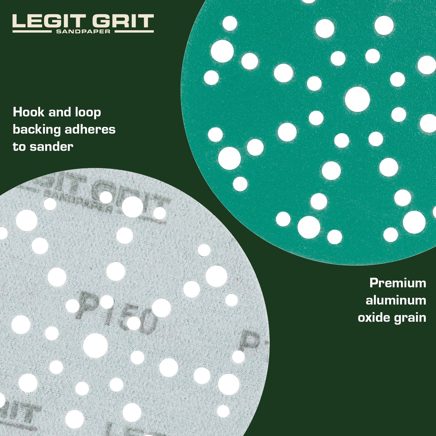 6-Inch 49-Hole Hook & Loop Sanding Discs, Single Grit, 50/100/150-Packs