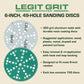 6-Inch 49-Hole Hook & Loop Sanding Discs, Single Grit, 50/100/150-Packs