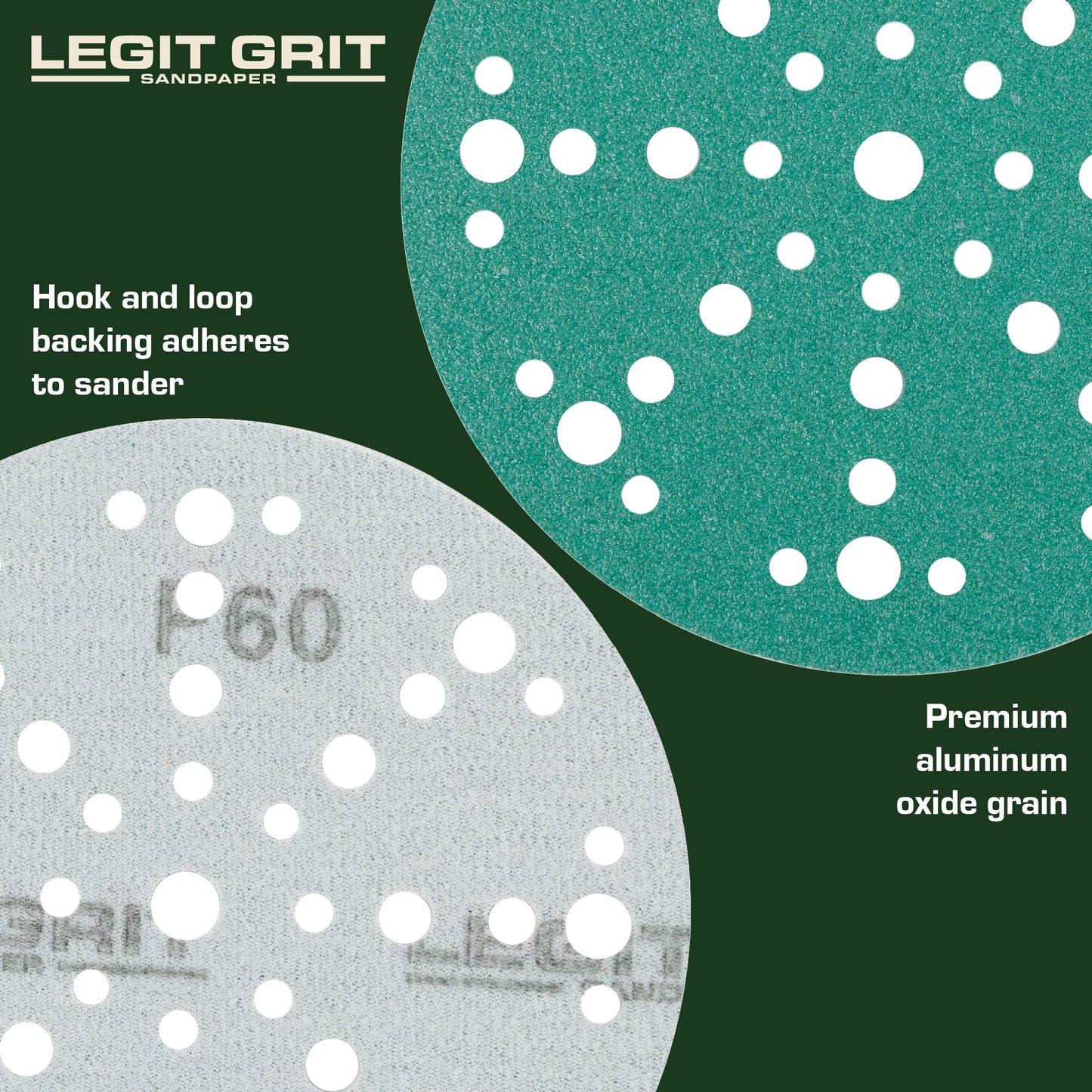 6-Inch 49-Hole Hook & Loop Sanding Discs, Single Grit, 50/100/150-Packs