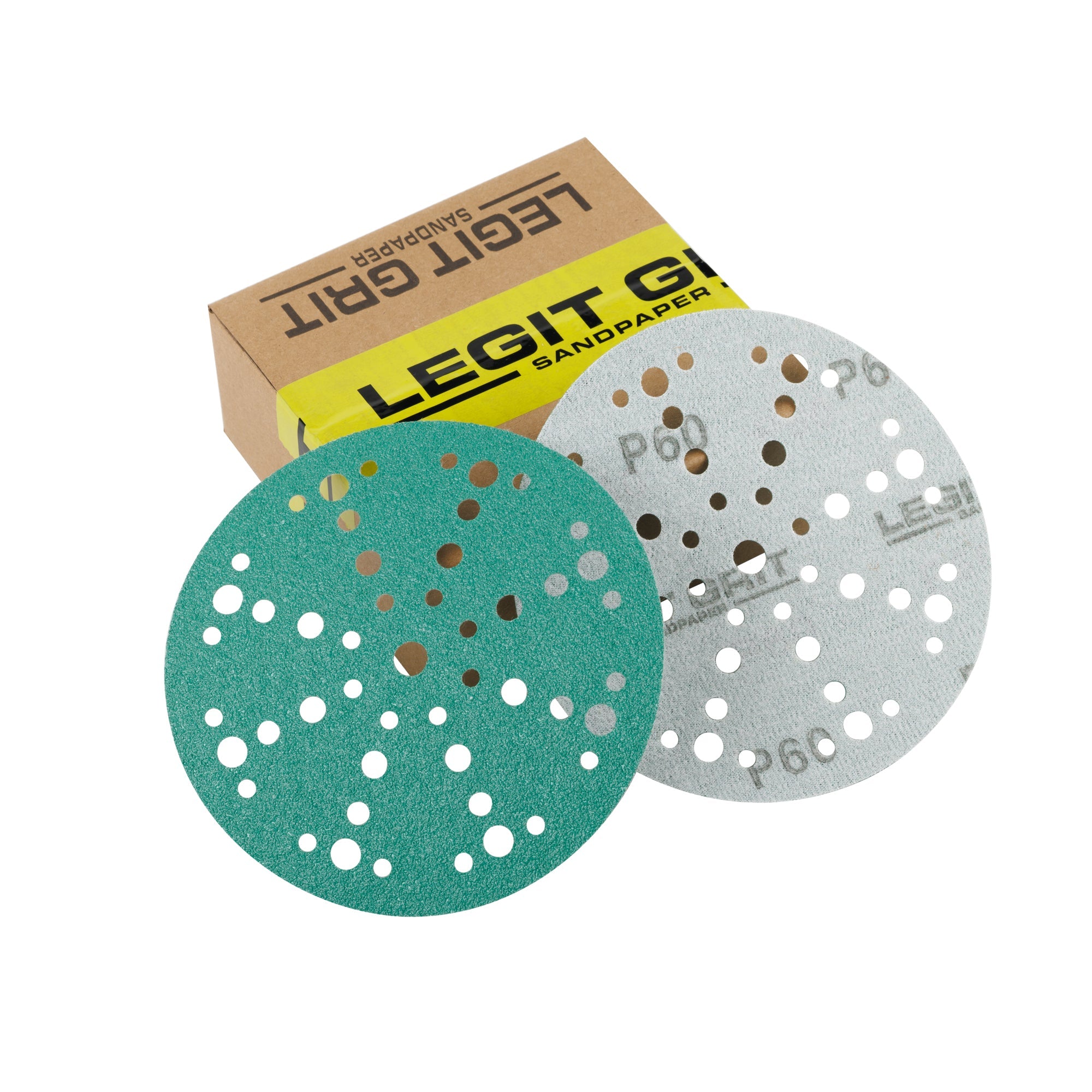 6 Inch 60 Grit Sanding Discs, 49 Hole Hook & Loop - 50 Pack, Compatible With Festool Sanders, Zirconium Corundum Anti-Loading