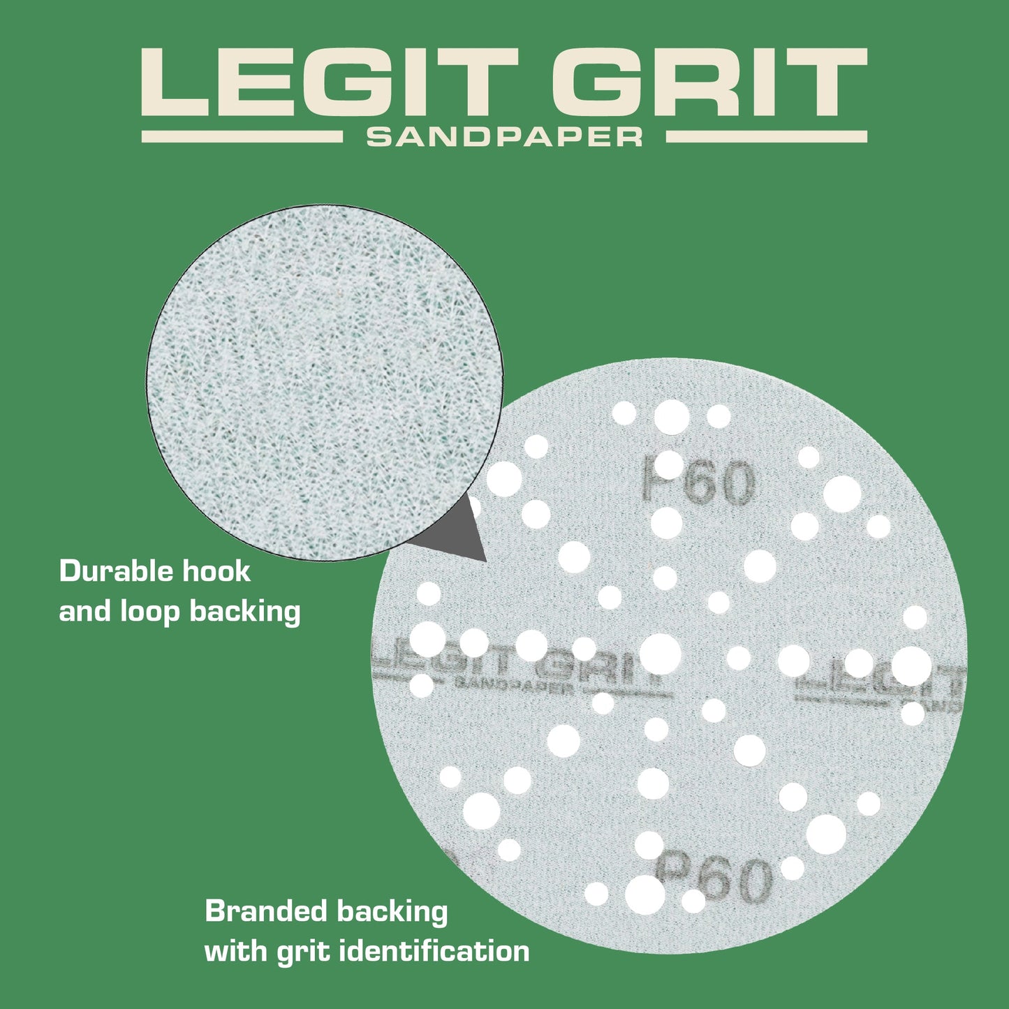 6-Inch 49-Hole Hook & Loop Sanding Discs, Single Grit, 50/100/150-Packs