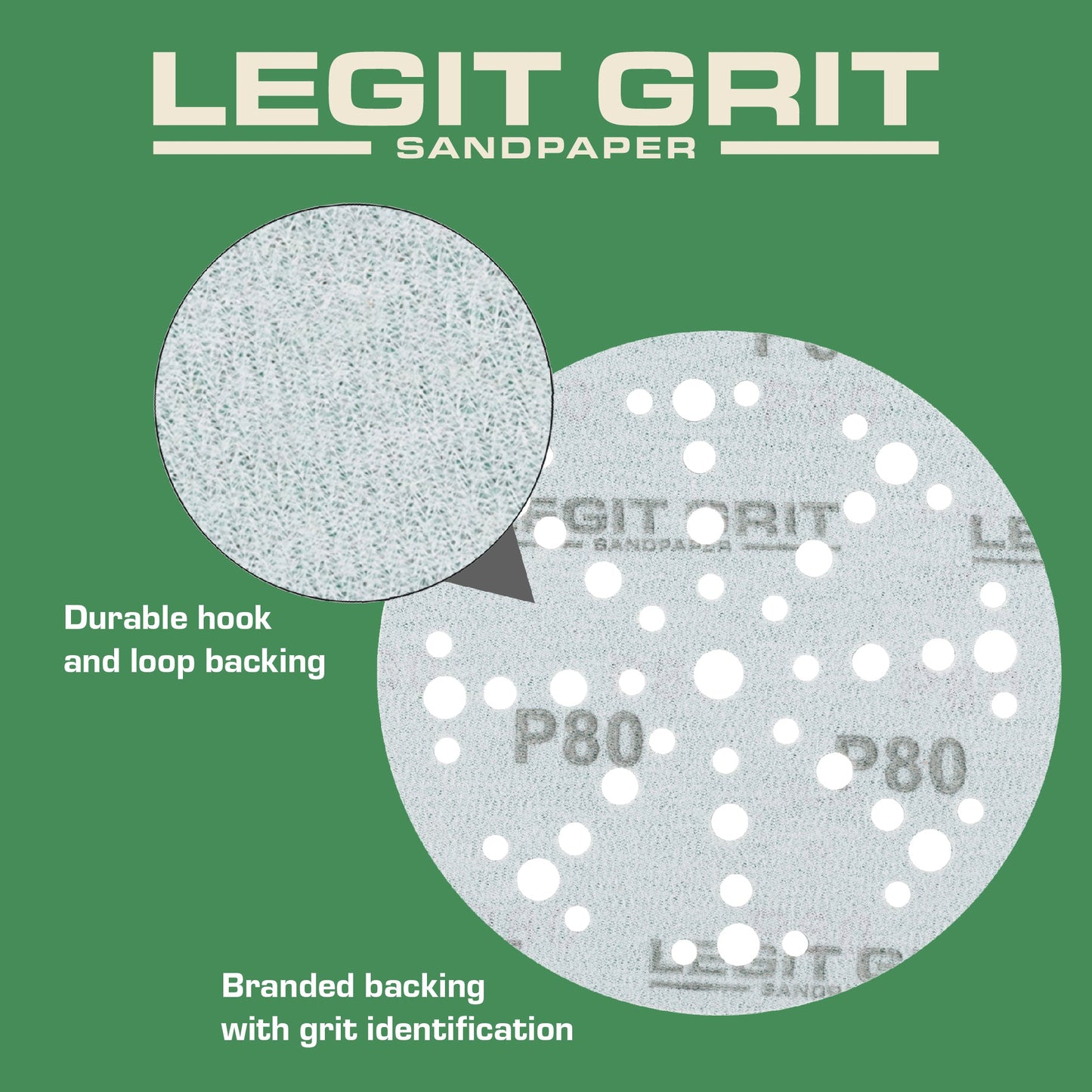 6-Inch 49-Hole Hook & Loop Sanding Discs, Single Grit, 50/100/150-Packs