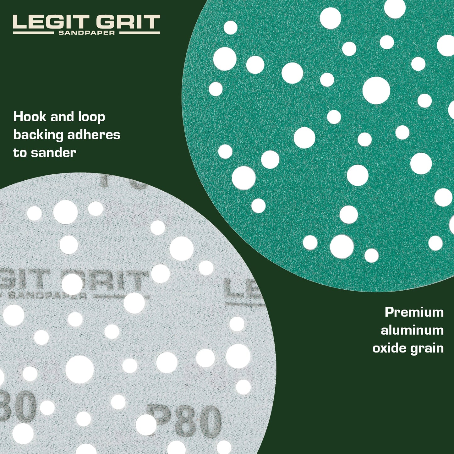 6-Inch 49-Hole Hook & Loop Sanding Discs, Single Grit, 50/100/150-Packs