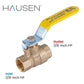Hausen 3/8-inch FIP x 3/8-inch FIP Threaded Standard Port Brass Ball Valve, 1-Pack
