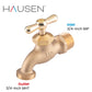 Hausen 3/4-inch MIP x 3/4-inch MHT Brass No-Kink Angled Hose Bibb Valve with Tee Handle Shutoff, 1-Pack
