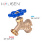 Hausen 1/2-inch FIP (Female Iron Pipe) x 3/4-inch MHT (Male Hose Thread) Brass Sillcock Valve with Handle Shutoff; cUPC Certified, Compatible with Standard Garden Hoses, 10-Pack