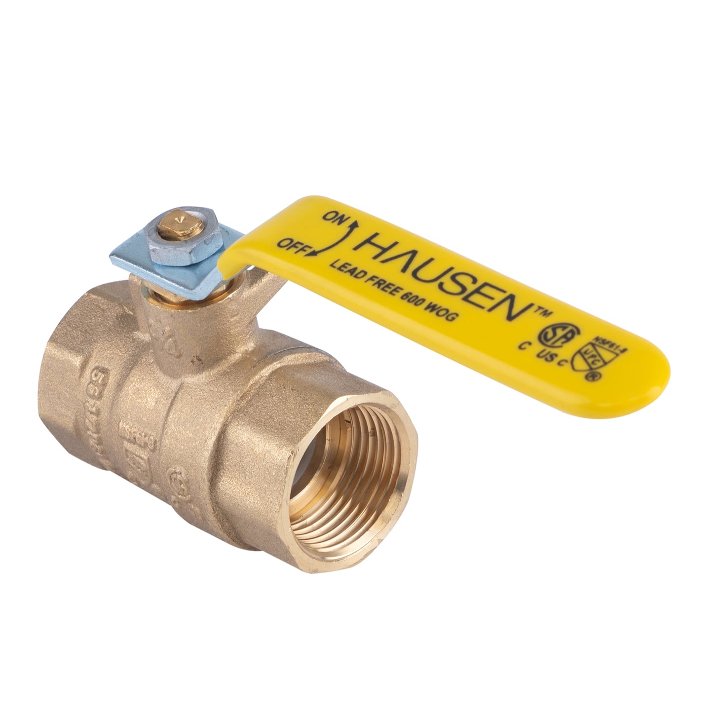 Hausen 3/4-inch FIP (Female Iron Pipe) x 3/4-inch FIP (Female Iron Pipe) Full Port Threaded Brass Ball Valve; Blowout Resistant Stem; For Use in Potable Water Distribution Systems, 5-Pack