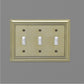 South Main Hardware Triple Toggle Wall Plate, Antique Brass, 1-Pack